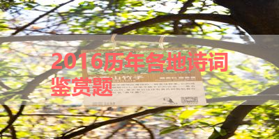 2016历年各地诗词鉴赏题 