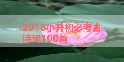 2016小升初必考古诗词100首 