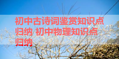 初中古诗词鉴赏知识点归纳 初中物理知识点归纳