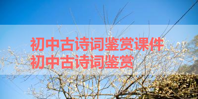 初中古诗词鉴赏课件 初中古诗词鉴赏