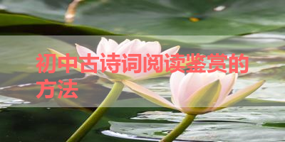 初中古诗词阅读鉴赏的方法 