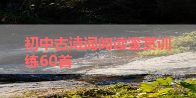 初中古诗词阅读鉴赏训练60首 