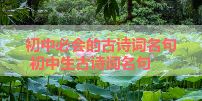 初中必会的古诗词名句 初中生古诗词名句
