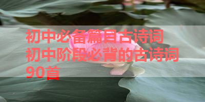 初中必备篇目古诗词 初中阶段必背的古诗词90首 