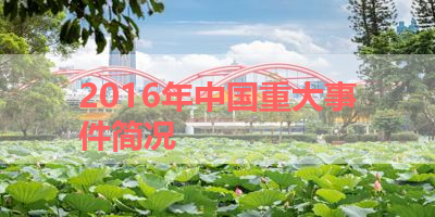 2016年中国重大事件简况 