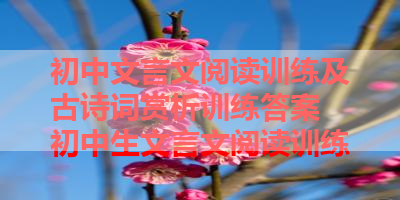初中文言文阅读训练及古诗词赏析训练答案 初中生文言文阅读训练