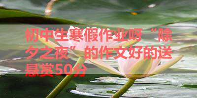 初中生寒假作业呀“除夕之夜”的作文好的送悬赏50分 