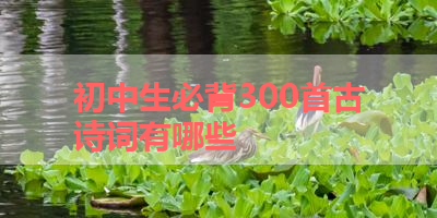 初中生必背300首古诗词有哪些 