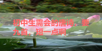 初中生需会的唐诗，要九首，短一点啊 