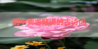 初中要求背诵的古诗词 