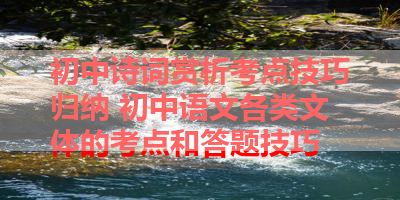 初中诗词赏析考点技巧归纳 初中语文各类文体的考点和答题技巧 