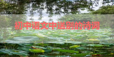初中语文中送别的诗词 