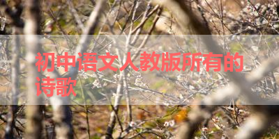 初中语文人教版所有的诗歌 