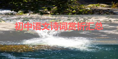 初中语文诗词赏析汇总 