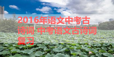 2016年语文中考古诗词 中考语文古诗词复习