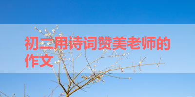 初二用诗词赞美老师的作文 