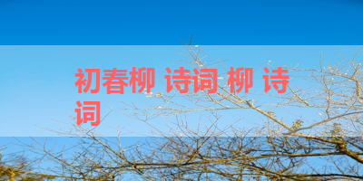 初春柳 诗词 柳 诗词