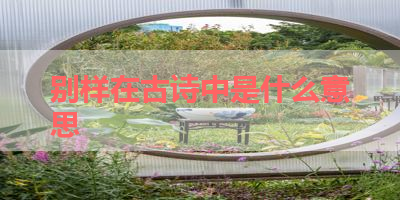 别样在古诗中是什么意思 