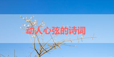 动人心弦的诗词 