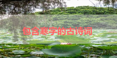 包含寒字的古诗词 