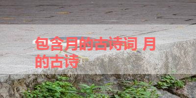 包含月的古诗词 月 的古诗