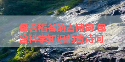 包含稻谷的古诗词 包含科学知识的古诗词