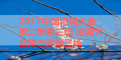 2017中国诗词大会第二季第三场 诗词大会第三季第三场