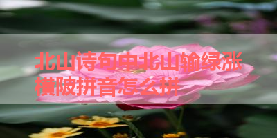 北山诗句中北山输绿涨横陂拼音怎么拼 