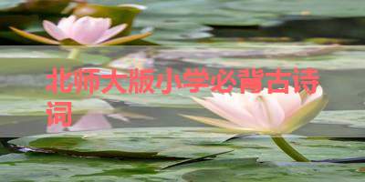 北师大版小学必背古诗词 