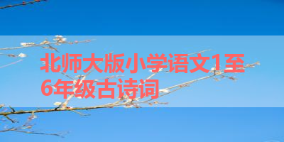 北师大版小学语文1至6年级古诗词 