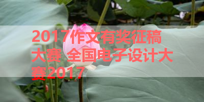 2017作文有奖征稿大赛 全国电子设计大赛2017