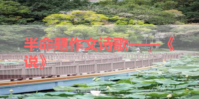 半命题作文诗歌——《说》 
