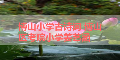 博山小学古诗词 博山区考院小学姜艺涵