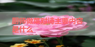 厨师做菜对诗主要内容是什么 
