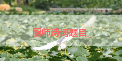 厨师诗词题目 