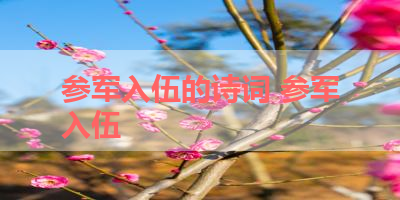 参军入伍的诗词 参军入伍
