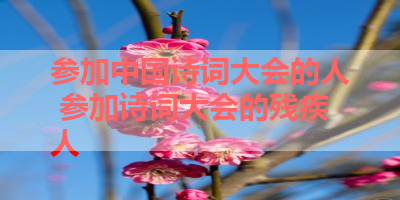 参加中国诗词大会的人 参加诗词大会的残疾人