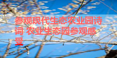 参观现代生态农业园诗词 农业生态园参观感受