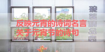 反映元宵的诗词名言 关于元宵节的诗句 