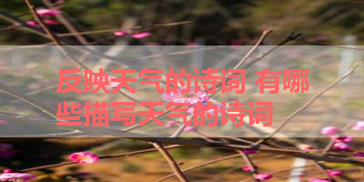 反映天气的诗词 有哪些描写天气的诗词 