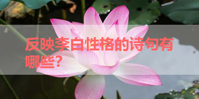 反映李白性格的诗句有哪些？ 