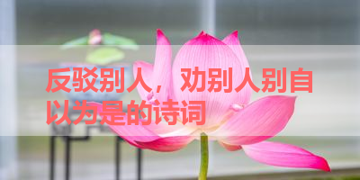 反驳别人，劝别人别自以为是的诗词 