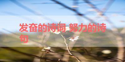 发奋的诗词 努力的诗句 