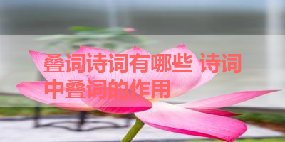 叠词诗词有哪些 诗词中叠词的作用