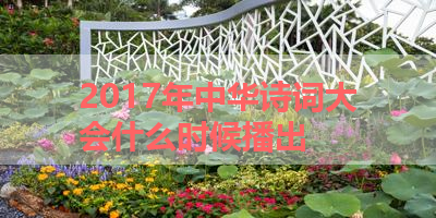 2017年中华诗词大会什么时候播出 