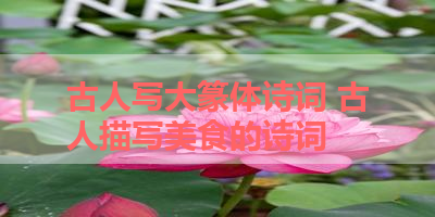 古人写大篆体诗词 古人描写美食的诗词