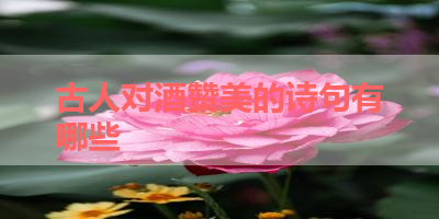古人对酒赞美的诗句有哪些 