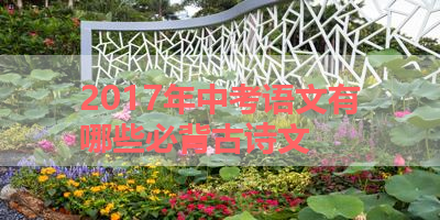 2017年中考语文有哪些必背古诗文 