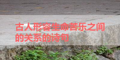 古人形容生命苦乐之间的关系的诗句 