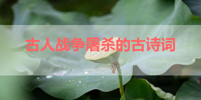 古人战争屠杀的古诗词 
